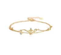 Grazioso braccialetto a strati con lampada Aladdin Genie per donne e ragazze in argento Sterling con ciondoli di cristallo, catena alla moda per compleanni, feste di Natale, vacanze, gioielli regalo