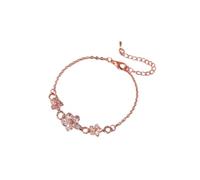 Grazioso braccialetto alla moda con fiore di strass per donna, regolabile, catena a maglia e braccialetto, regalo di compleanno, bello e attraente