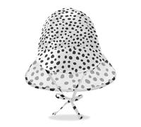 Grazioso cappello a pois colorati unisex 2t-4t protezione solare, cappello da sole a tesa larga per bambini, cappello da sole con cinghia, cappello traspirante, a pois bianchi e neri