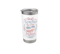 Grazioso ciondolo floreale per insegnante, mamma, caffè, libri, vita scolastica Bicchiere termico in acciaio inox doppia parete