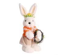 Grazioso coniglietto pasquale in peluche, migliora qualsiasi spazio con un tocco gioioso per feste stagionali (B)