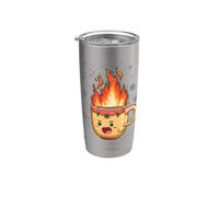 Grazioso costume a forma di coppa di fuoco per gli amanti delle bevande calde Bicchiere termico in acciaio inox doppia parete