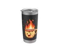 Grazioso costume a forma di coppa di fuoco per gli amanti delle bevande calde Bicchiere termico in acciaio inox doppia parete