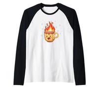 Grazioso Costume a Forma di Coppa di Fuoco per Gli Amanti delle Bevande Calde Maglia con Maniche Raglan