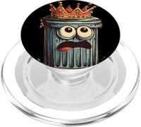 Grazioso costume con corona di bidone della spazzatura con volto divertente PopSockets PopGrip per MagSafe