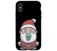 Grazioso costume da Babbo Natale con ciuccio, per ragazzi e ragazze Custodia per iPhone X/XS