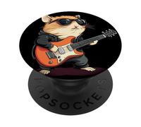 Grazioso costume da criceto per gli amanti della chitarra a dondolo PopSockets PopGrip Adesivo