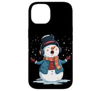 Grazioso costume da pupazzo di neve che canta per i fan di Caroling Custodia per iPhone 14