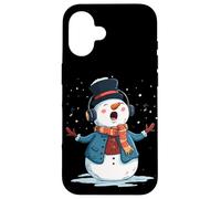 Grazioso costume da pupazzo di neve che canta per i fan di Caroling Custodia per iPhone 16