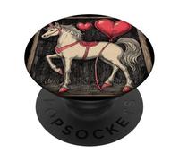 Grazioso costume da unicorno a forma di cuore per amore e San Valentino PopSockets PopGrip Adesivo