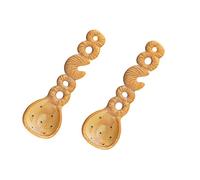 Grazioso Cucchiaio In Ceramica A Forma Di Biscotto - Cucchiaio Da Minestra Con Manico Lungo, Cucchiaio Grande E Profondo Per Cucinare, Lavabile In Lavastoviglie, Utilizzabile In Microonde E Forno(C)