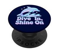 Grazioso delfino Splash con onde delicate estive casual PopSockets PopGrip Adesivo