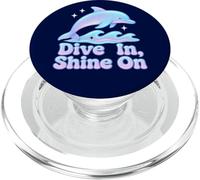 Grazioso delfino Splash con onde delicate estive casual PopSockets PopGrip per MagSafe