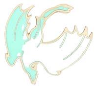 Grazioso drago smalto pin: nero e bianco mostro spilla per camicia, Klein, Metallo non prezioso