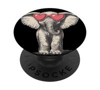 Grazioso elefante con occhiali da sole a forma di cuore PopSockets PopGrip Adesivo