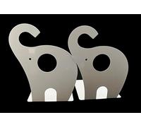 Grazioso fermalibri a forma di elefante per bambini, fermalibri in metallo, per cameretta dei bambini, decorazione (bianco)