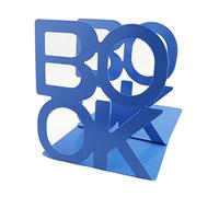 Grazioso fermalibri antiscivolo con scritta “book” per casa, ufficio, cucina, mensola con libri Blu.