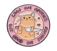 Grazioso gatto dei cartoni animati con occhiali da sole - Spilla smaltata per camicia o risvolto, normale, Metallo non prezioso