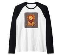 Grazioso leone con luci pungenti per gli amanti delle luci delle fate Maglia con Maniche Raglan