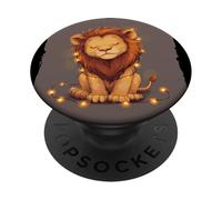 Grazioso leone con luci pungenti per gli amanti delle luci delle fate PopSockets PopGrip Adesivo