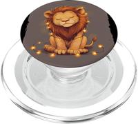 Grazioso leone con luci pungenti per gli amanti delle luci delle fate PopSockets PopGrip per MagSafe