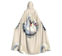 Grazioso mantello con cappuccio di Halloween a forma di cigno con cappuccio oversize, perfetto per cosplay, feste in maschera, feste e costumi.