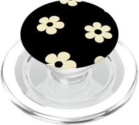 Grazioso motivo floreale grande fiore selvatico nero e beige floreale PopSockets PopGrip per MagSafe