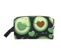 Grazioso motivo senza cuciture a forma di cuore di avocado, organizer per cosmetici di grande capacità, borsa da viaggio per il trucco da donna