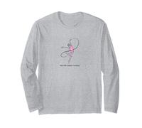 Grazioso Nastro Rosa con Ballerina Like Nobody's Watching Maglia a Manica