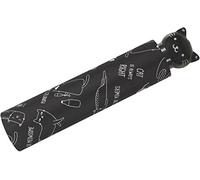 Grazioso ombrello da donna con gatti e impugnatura con testa di gatto, colore: nero/bianco, Nero , 95 cm