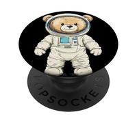 Grazioso orsacchiotto astronauta in cerca di alieni PopSockets PopGrip Adesivo