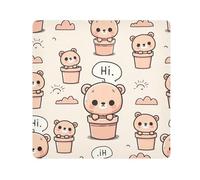 Grazioso panno per fotocamera con orsetto, quadrato magico autoadesivo per obiettivo della fotocamera, antigraffio, protezione per obiettivo, borsa per il trucco, 35 x 35 cm, Multicolore, 13.8x13.8in,