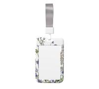 Grazioso porta badge - Stampa di erbe fiorite e piante cee Elegante porta badge verticale per tessere identificative