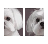 Grazioso porta passaporto da viaggio con cane maltese con slot per carte di credito e carta d'imbarco, porta passaporti, carte di credito, carte d'imbarco