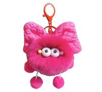 Grazioso portachiavi a forma di bricchetta, piccolo ciondolo a forma di bricchetta, portachiavi con ciondolo for borsa, peluche con design a bricchetta Bownot for zaini(Rose red)