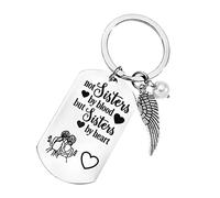 Grazioso Portachiavi | Anelli 'amicizia Non Sorelle di Sangue, ma Sorelle di Cuori, Accessori per Le vostre Amiche teeniche, Regalo di Laurea, Regalo di Compleanno