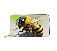 Grazioso portafoglio lungo con cerniera da donna, 19 x 10 cm, viene fornito con scomparti per carte di credito all'interno, leggero e resistente., nero, Taglia unica, moderno