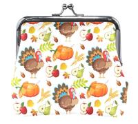 Grazioso portafoglio per uomini e donne, fibbia in pelle, lucchetto da bacio, ragazze, monete, portamonete e portamonete, Carino Turchia Per il Ringraziamento, Classico