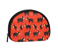 Grazioso portamonete con stampa asino nero - Mini portamonete da donna, grazioso portamonete piccolo portamonete portamonete