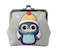 Grazioso portamonete da donna con stampa pinguino, piccolo portafoglio da donna, piccola borsa per il trucco per borsa, portafoglio ultra sottile retrò, nero, taglia unica, Art Deco, Nero , Taglia