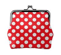 Grazioso portamonete stampato a pois per le donne borsa a portafoglio in pelle PU sacchetto di cambio Kiss-Lock Vintage Pouch, carino a pois, taglia unica, vintage, Grazioso motivo a pois., Taglia