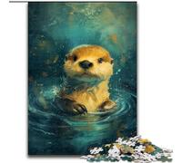 Grazioso puzzle da 1000 pezzi raffigurante una piccola lontra gialla, ideale come regalo per adolescenti, sfida difficile per la decorazione della casa, per bambini dai 14 anni in su (50x75cm)