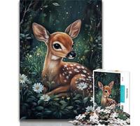 Grazioso puzzle di cervi Sika da 1000 pezzi per adolescenti, gioco stimolante e gioco in famiglia con pezzi completamente interconnessi di forma casuale 38x26cm