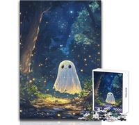Grazioso puzzle di fantasmi nella foresta incantata per adolescenti, 1000 pezzi, risoluzione dei problemi, divertimento educativo, meravigliosa opzione regalo premurosa, dimensioni 50x75cm