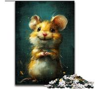 Grazioso puzzle di tigre gialla per adolescenti da 1000 pezzi, giochi educativi fai da te con poster abbinato e foglio di quiz per età 14+ (26x38cm)