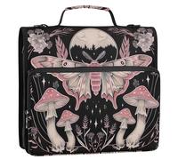 Grazioso raccoglitore con cerniera con stampa floreale con 3 anelli da 3,8 cm con cinturino per la scuola, multi tasche, grande cartella portfolio