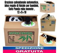 Grazioso Salvadanaio Automatico,Idea Regalo x Bambini,Panda ruba monete 12×9×10