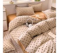 Grazioso Set Copripiumino 240X220 a Forma di Cuore Marrone per Ragazze,Donne e Adolescenti,Grazioso Copripiumino 240X220 Moderno con Motivo a Cuore,Morbido e Confortevole Set di Biancheria da Letto i