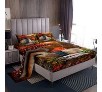 Grazioso set di lenzuola a funghi con funghi e cartoni animati lenzuolo con angoli con funghi selvatici set di biancheria da letto per bambini adulti fiori selvatici piante botaniche copriletto ultra