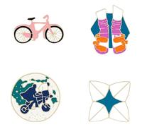 Grazioso set di spille animali: gatto, oca, stetoscopio e spille smaltate, Klein, Metallo non prezioso